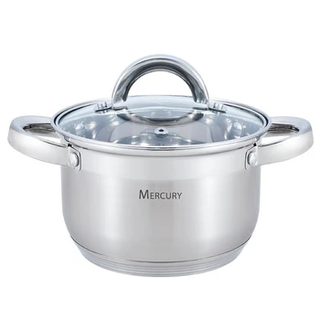 

Stainless Steel Casserole Cooking Pot with Tempered Glass Cover 5-ply Capsular Induction Bottom Suitable for All Stovetops