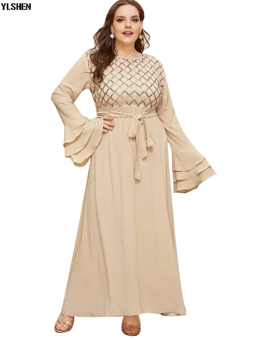 L-5XL Africa Dress African Dresses For Women Clothes Plus Size Dashiki Flare Sleeve Long Muslim Daily Dress Evening Party Dress 07
