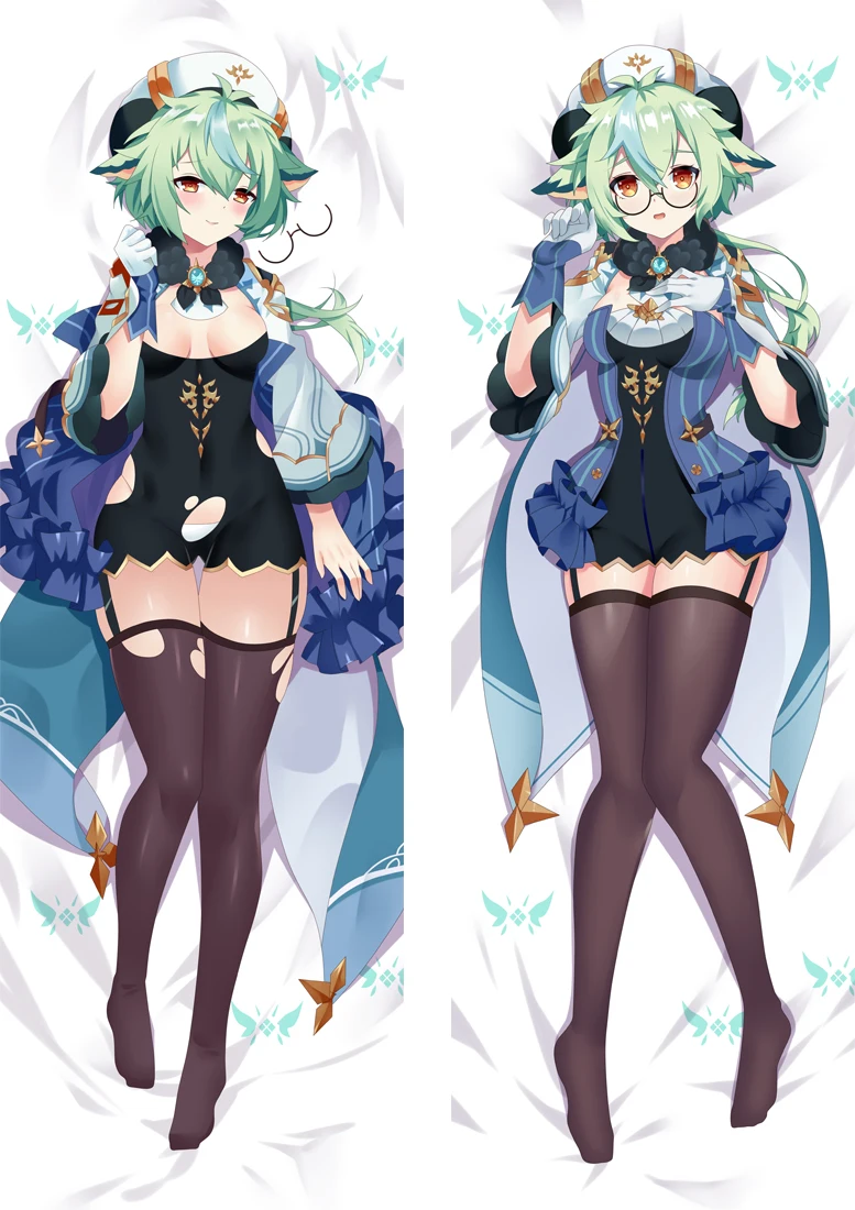 Impact Fischl Lisa Hu Tao Rosaria Eula Lawrence Yan Fei Cosplay Dakimakura Pillow Case Hugging Body Prop