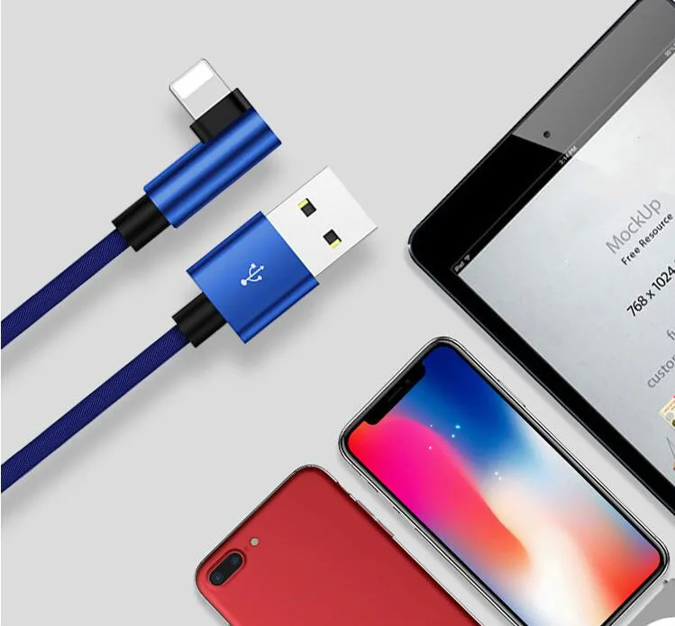 90 градусов под прямым углом Micro USB кабель синхронизации данных Быстрая зарядка линия данных для Iphone/samsung/Andorid-type C(длина: 1 метр