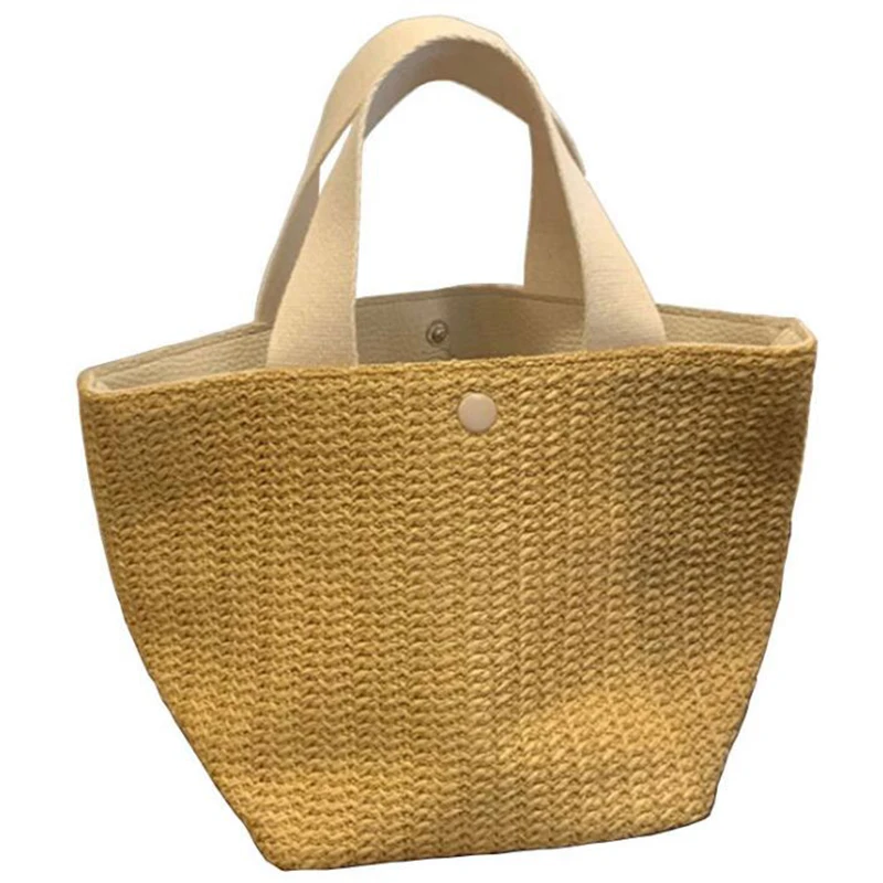 

NEW-Capacity Straw Bags Women Handmade Woven Basket Bag Tote Summer Bohemian Beach Bags Canvas Lady Handbags