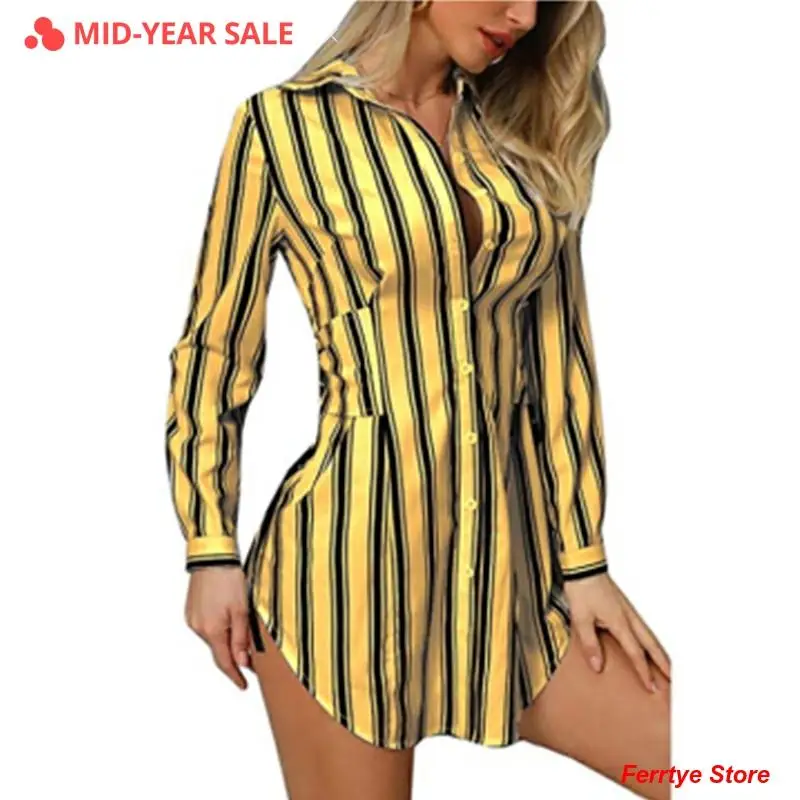 Женское Плиссированное Платье-рубашка элегантное короткое офисное платье в