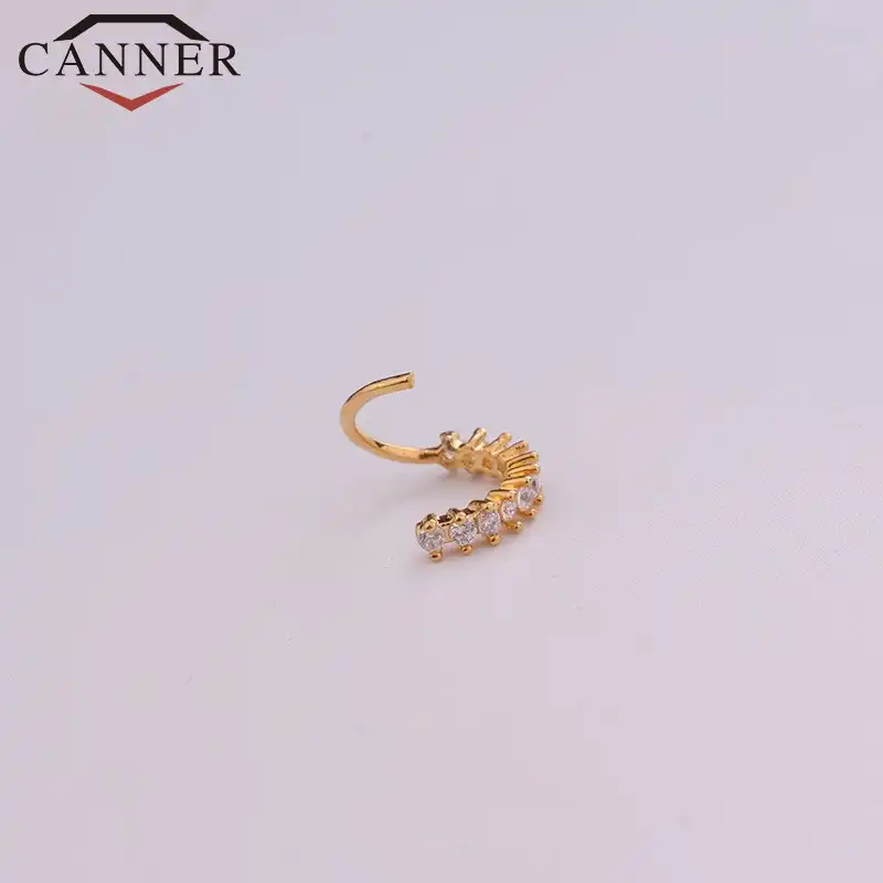 2019 Новый 1 шт. серебряный и золотой камень CZ спиральный для хряща серьги-кольца Tragus Rook Snug украшения для ушного пирсинга склад