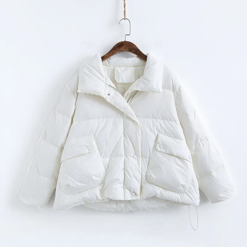 

940018 Korean-style Loose-Fit down Jacket WOMEN'S Dress New Style Autumn & Winter White Duck down Thick-down Coat Short Coat