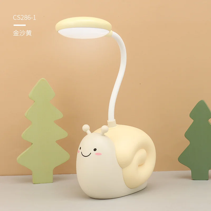 New Cute Fun Snail Desk Lamp Pen Holder Led Students And Children Reading And Learning Small Desk Lamp USB Charging Night Lamp star wars night light Night Lights