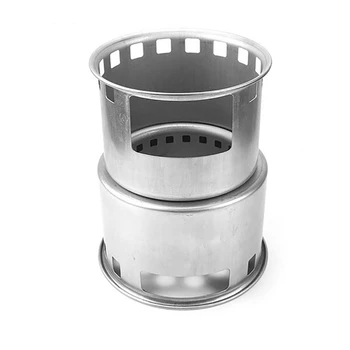 

Portable Folding Wood Stove Outdoor Lightweight Stainless Steel Stove Picnic Outdoor Camping Cooking Portable Wood Stove-ABLD
