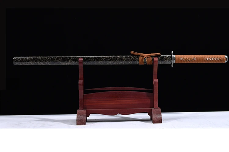 Handmade Full Tang Japanese Katana Taichi Sword 1045 carbon steel Sharp edge wooden Sheath home decor - Цвет: Brown