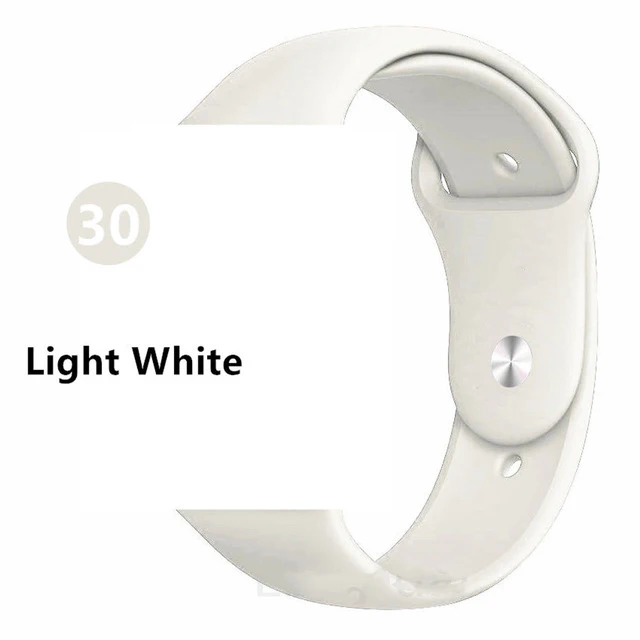 ALPQ ремешок для Apple ремешок для часов 38 42 мм 40 44 мм силиконовый официальный цвет ремень браслет Correa для iWatch серии 5 4 3 2 1 - Цвет ремешка: Light White
