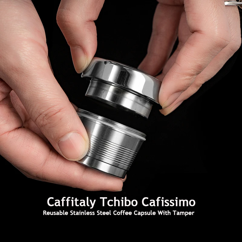 

Refillable Coffee Filters For Caffitaly Tchibo Cafissimo ALDI Expressi Reusable Stainless Steel Cafeteira Coffee Pod Tamper