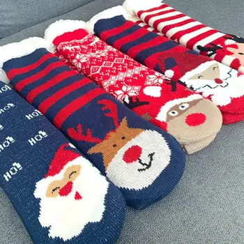 

Women's Winter Socks Thick Plush Cotton Socks Warm Non-slip Home Floor Socks Christmas Gifts Cartoon Carpet Socks New