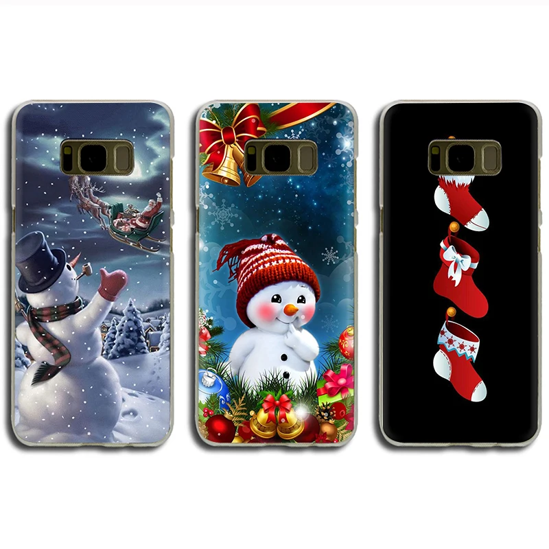 Жесткий чехол с новогодним Рождеством для телефона samsung S7 Edge S8 S9 S10 Plus S10e Note 8 9 10 M10 M20 M30 M40