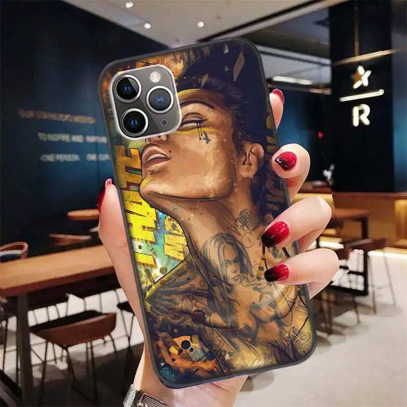 Sexy Sleeve Tattoo Girl Black Case for Apple iPhone 11 Pro XR 7 8 6 6S 3