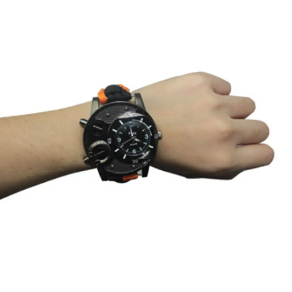 Rescue Nylon Strap Emergency Spring Clasp Camping Outdoor Survival Watch Bracelet Fashion Paracord Adjustable Multifunctional