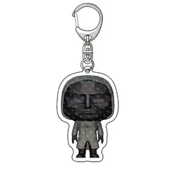 2021 squid game masked pendant red game keychain soldier popular triangle 3D creative mini doll keychain car backpack pendant