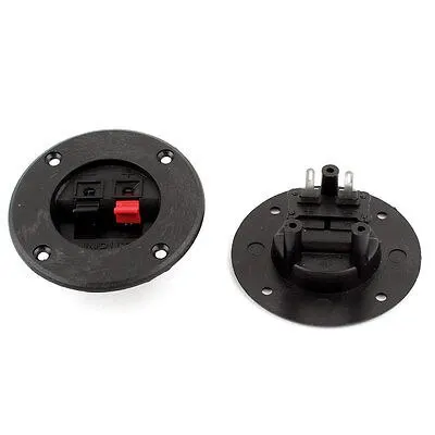 

2 Pcs Round Shape 2 Position Spring Clip Speaker Terminals Binding Post Board
