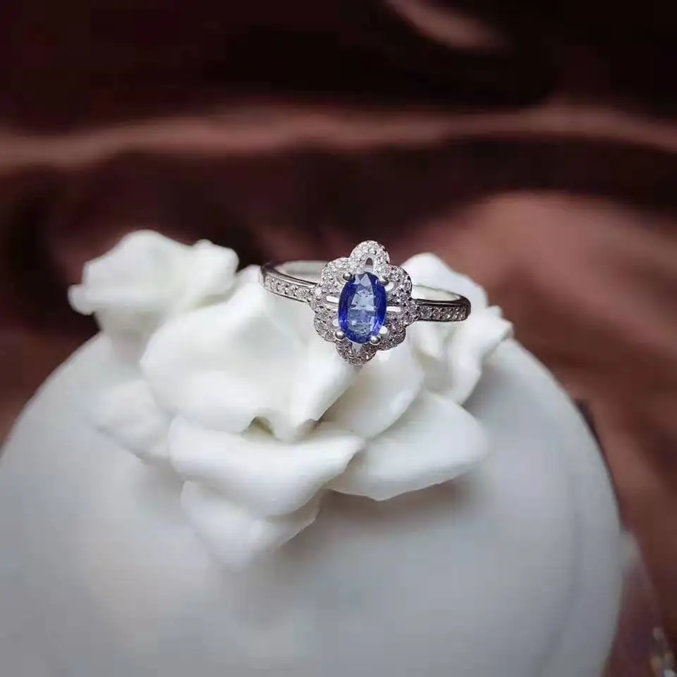 Натуральный сапфир с Шри-Ланки S925 кольцо обручальные женские Вечерние
