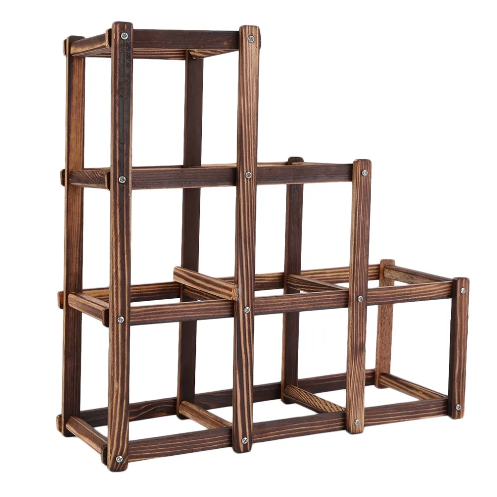 New Classical Wooden Red Wine Rack 3/6/10 Bottle Holder Mount Kitchen Bar Display Shelf High Quality Drop Shipping