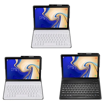 

Keyboard Case For Samsung Galaxy Tab A 10.5 2018 Model Sm-T590/T595/T597, Slim Shell Lightweight Stand Cover With Detachable Wir