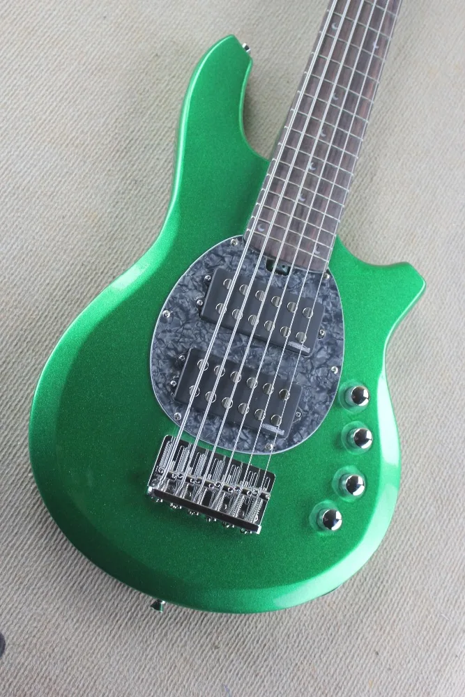2016 новинка + фабрика Ernie Ball Music Man морской скат BONGO Bass Металлический Зеленый 6 струн