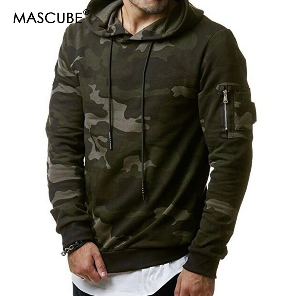 

2020 Mens Long Sleeve Fleece Camouflage Hoodies Sweatshirts Autumn Winter Casual Tracksuits Hip Hop Sweatshirt Sweat Homme