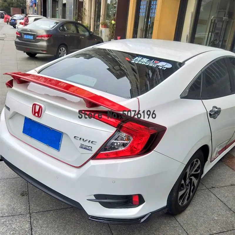 Для Honda Civic спойлер светодиодный фонарь SY стиль хвост декоративное Крыло ABS пластиковый Неокрашенный праймер цвет задний спойлер багажника