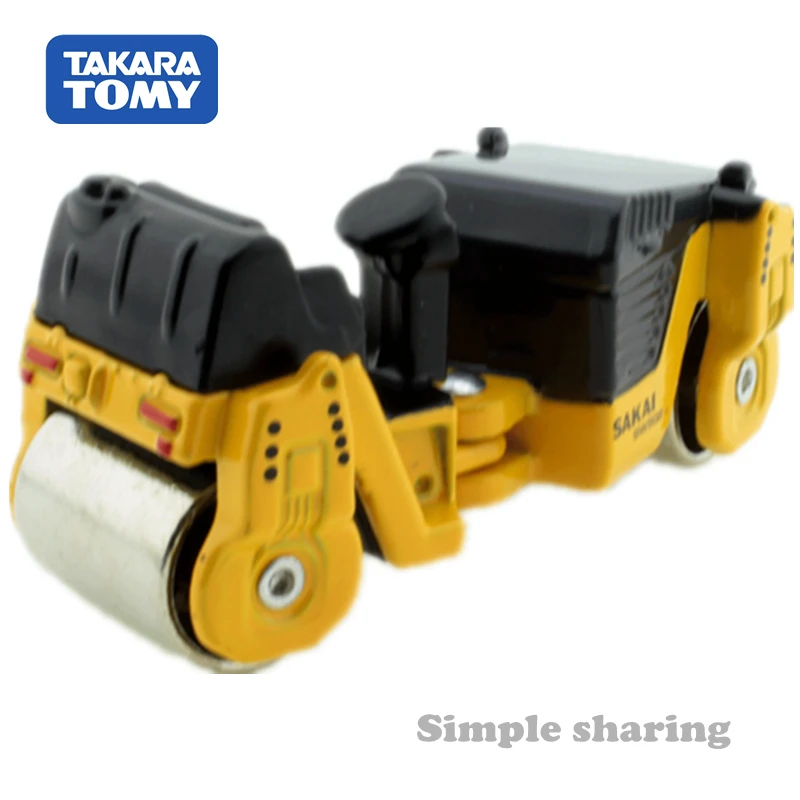 Takara Tomy Tomica № 59 Сакаи Вибрационный тандемный дорожный каток sw502-1 пресс-форм весы 1:50 строительной машины литья под давлением, детская игрушка, модель комплект
