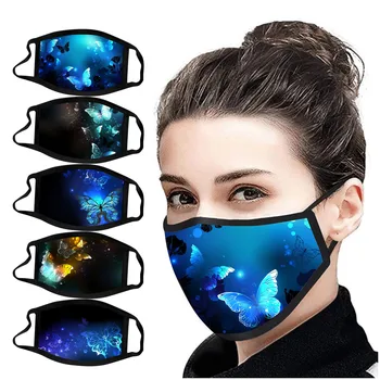 

5pc Reusable Mask Mouth Masks Thickened Windproof Protection Face Mask Washable Earloop Dustproof Respiratory Protection Mask