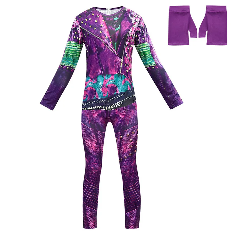 883 2pcs set Фильм потомки 3 Косплей Костюм для детей девочек Evie Mal ролевые игры комбинезон Хэллоуин ребенок карнавальные костюмы C46688CH - Цвет: 883 2pcs set