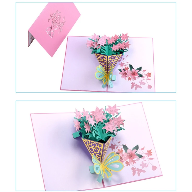  Narcissus Greeting Cards Handmade Birthday Wedding Invitation 3D Pop Up Card New D08D - 4.00036E+12