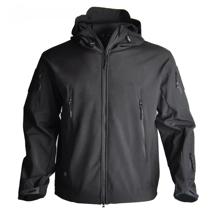 Военная Тактическая S TAD куртка из шаровьей кожи или брюки для мужчин, уличная одежда для охоты, походов, альпинизма, водонепроницаемые спортивные костюмы - Цвет: 01 Black
