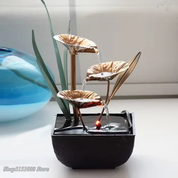 

Creative Office Desktop Water Lucky Decoration Small Rockery Water Fountain Feng Shui Wheel Humidification Feng Shui Home Decor