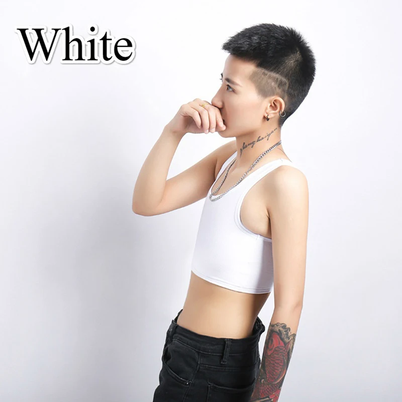 Lesbian Sportwear Chest Breast Binder Trans Crop Top Flat Breast Binder Les Corset Stretch Body Shaping Buckle Tomboy Bra Tank shapewear bodysuit