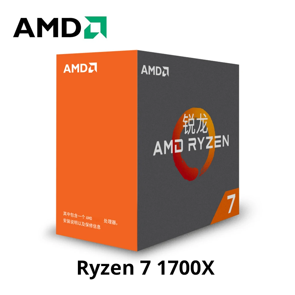 AMD ryzen 7 1700x процессор 3,4 ГГц 8-16-нить 95W TDP processdor am4 socket Настольный запечатанной коробке не включают в себя охлаждающий вентилятор