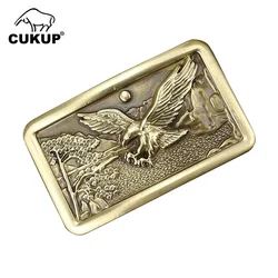 Cukup design masculino voando águia animais padrão de bronze fivelas de metal para 3.6 3.8cm de largura cinto paties cowboy fivela men bckck070