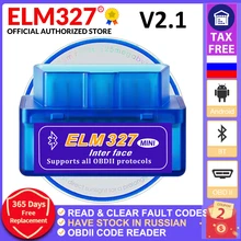 ELM327-compatible con Bluetooth V2.1elm 327, para Android Torque, compatible con lector de código OBDII