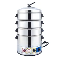 35CM Stainless Steel Large Capacity Electric Steamer Small Steamed Bun Steamer With Four Layers Dumplings Steam Oven 1
