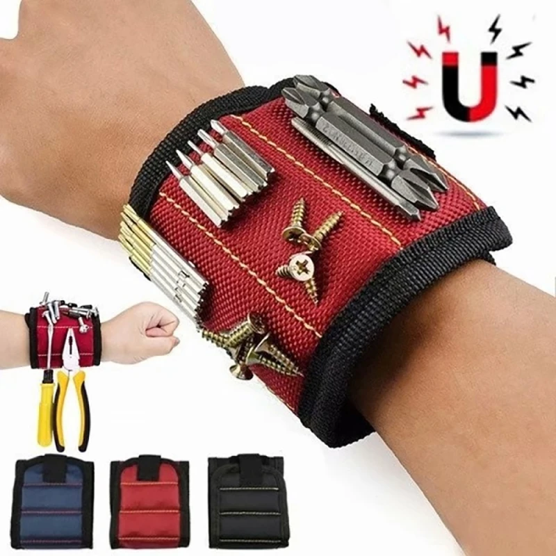 top tool chest Magnetic Wrist Support Band with Strong Magnets for Holding Screws Nail Bracelet Belt Support Chuck Sports magnetic tool bag tool pouch