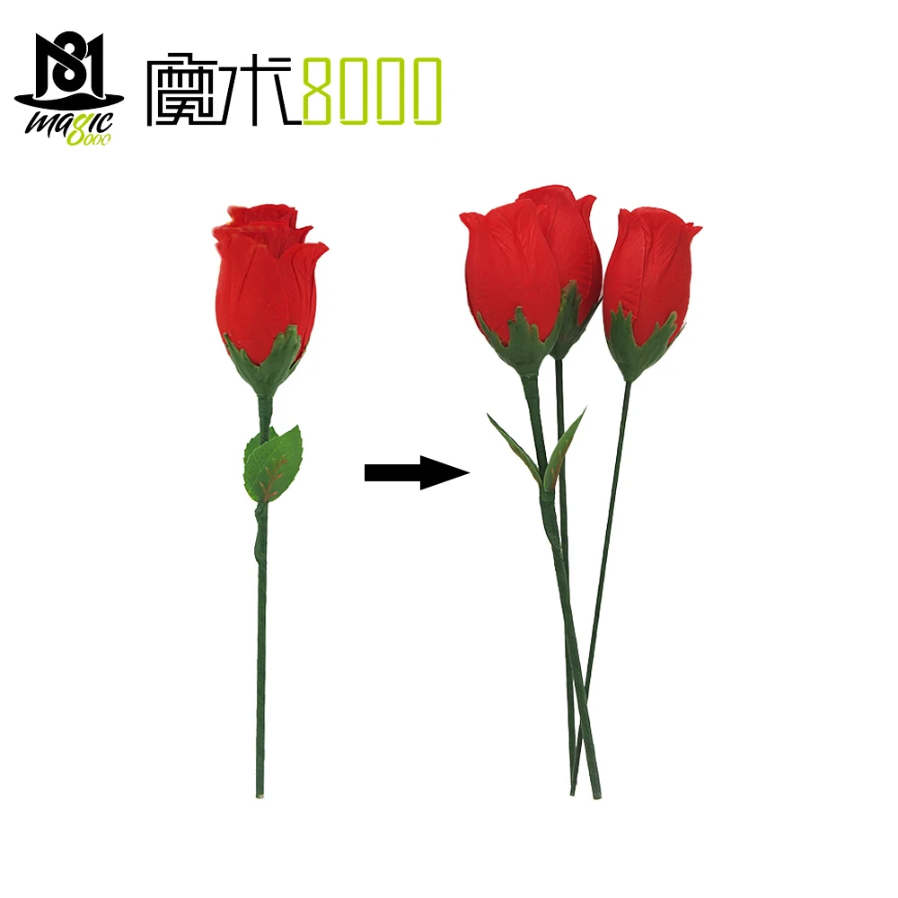 

Stage Magic - One Rose Split Into Three Romantic Visual Illusions Surprising Magic Tricks A Must-have Magic Toy for Gentlemen