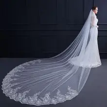 Соборная свадебная фата Длинная свадебная фата с гребнем кружевная свадебная фата аксессуары