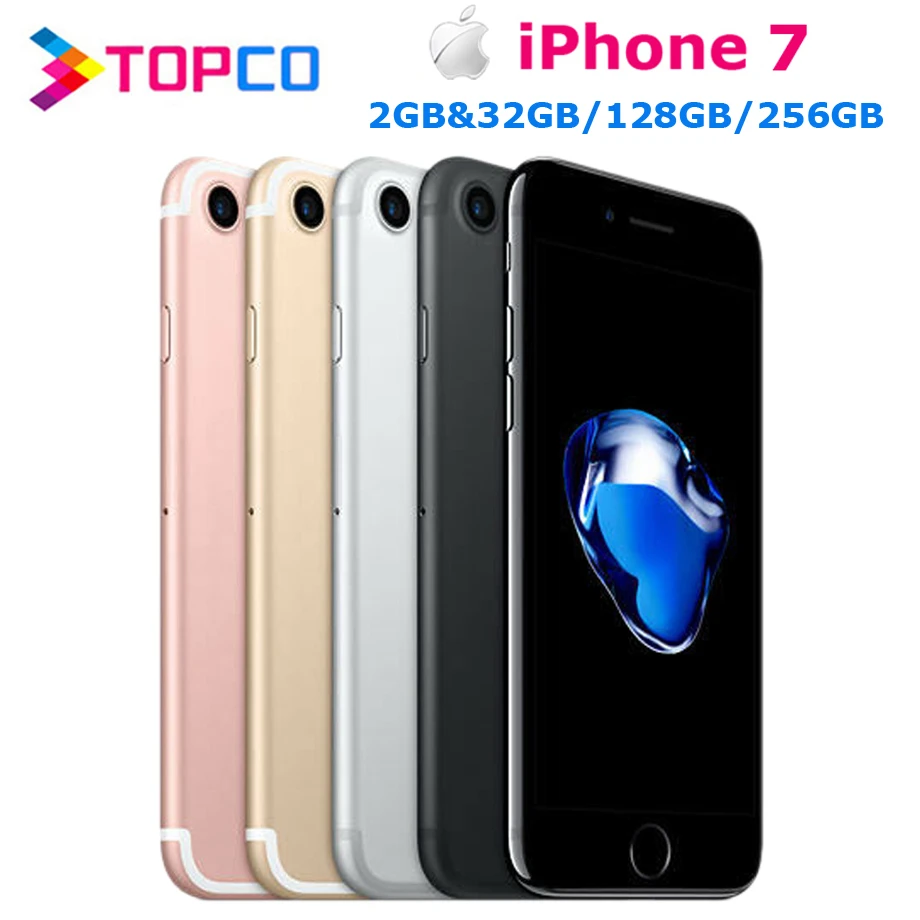Apple iPhone 7 Factory Unlocked Original Mobile Phone 4G LTE 4.7" Dual Core A10 12MP RAM 2GB ROM 32GB/128GB/256GB Cell phone NFC cellphone iphone