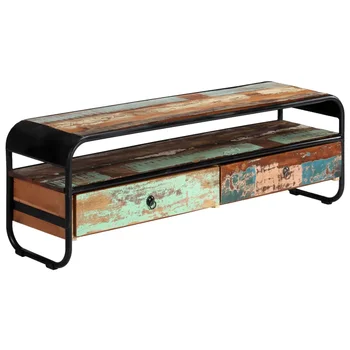 

Wood TV Cabinet with 2 Drawers Storage Cabinet TV Shelf Sideboard for Living Room Bedroom TV Stand Antique-style Lowboard