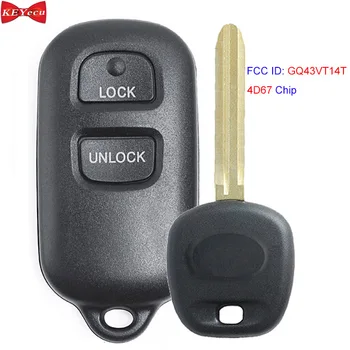 

KEYECU for Toyota Corolla Matrix 2007 2008 Remote Key Fob FCC: GQ43VT14T 4D67 Chip