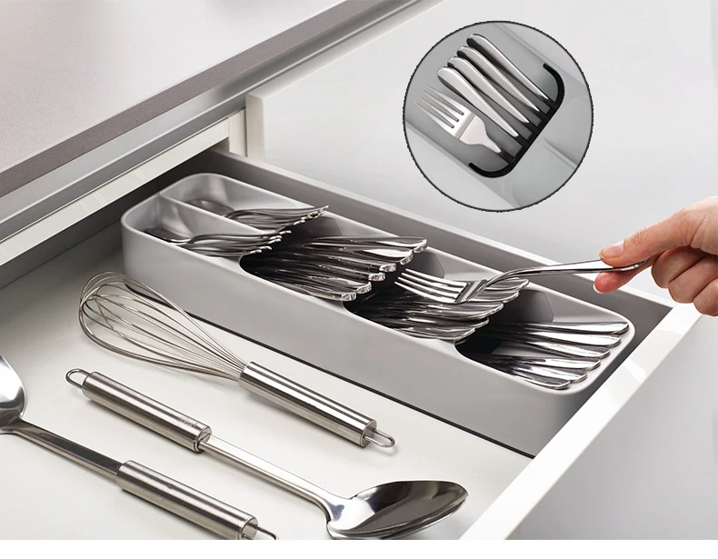 

Kitchen Storage Tray Knife Fork Spoon Cutlery Box Separation Finishing Storage Box Kitchen Drawer Organizer Tools Accessories