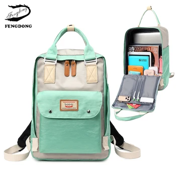 

Fengdong New Women Laptop Backpack Female Travel Bagpack Large Capacity Student Bagckbags school bags for teenage girls 2020
