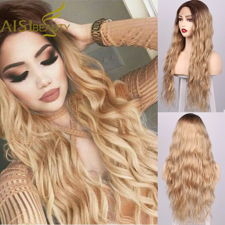 Wig Grey-Wigs Blonde Lace-Front Synthetic AISI Cosplay Party Black Natural-Long Women