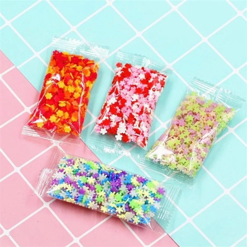 10g Fruit Fimo Bead Charms for Slime Accessories Fluffy DIY Decoration Addition Slime Clound Sand Toys Filler Glitter Clear Set