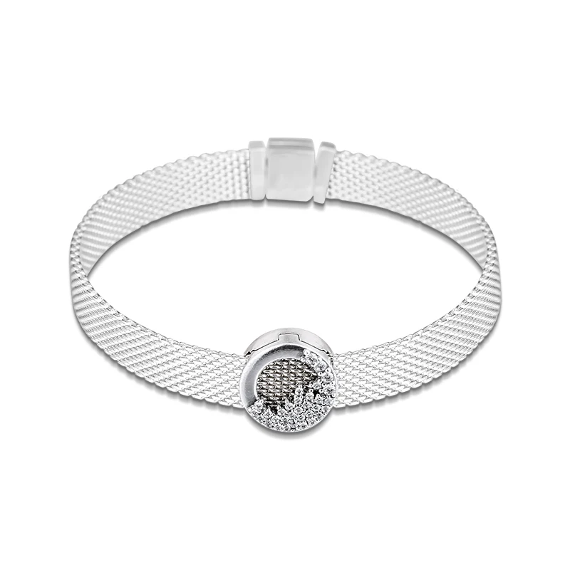 Подходит для браслетов Pandora, из натуральной 925 пробы, серебряные рефлексионы, сверкающие сосульки, зажим, шарм, сделай сам, бусины для женщин, серебряные ювелирные изделия, kralen