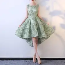 Вечернее платье-светильник зеленого цвета с коротким передом и длинной спинкой элегантные кружевные женские вечерние платья для банкета