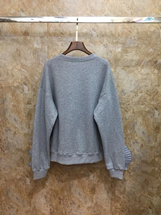 autumn Early new women's round collar, irregular stripes, pleats, stitching and decorating long-sleeved 100-jacket 1006