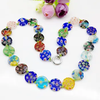 

New Arrival Trendy Collares Collier Maxi Necklace New Fashion Color Hand Glass Necklace